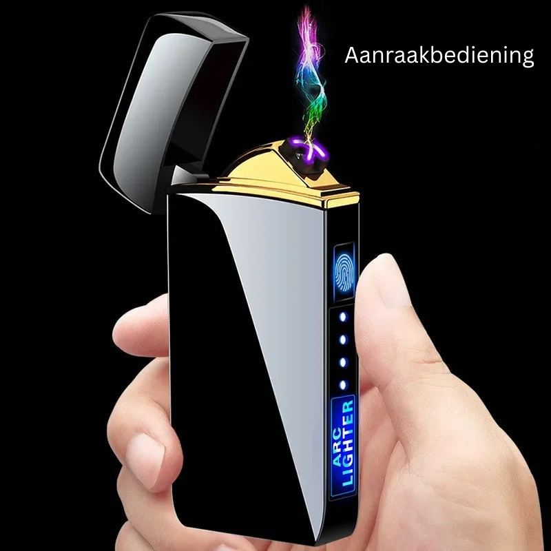 Stijlvolle USB oplaadbare plasma aansteker, milieuvriendelijk en winddicht design.