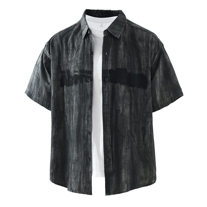 Zwart casual heren overhemd, korte mouw, klassieke kraag. Essentieel voor zomerkleding en moderne herenmode.