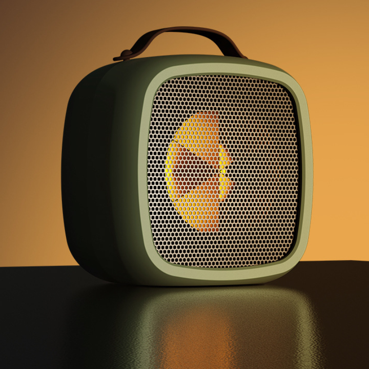 Compacte draagbare kachel, energiezuinig en stil, biedt comfortabele en kostenefficiënte huis- of kantoorverwarming.