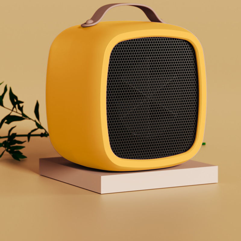 Collectie van draagbare kachels in wit, groen en geel, energiezuinige elektrische verwarming voor elk interieur.