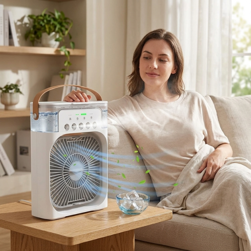 Draagbare zwarte USB ventilator. Stille desktop koelventilator voor optimale luchtcirculatie en persoonlijke verfrissing.