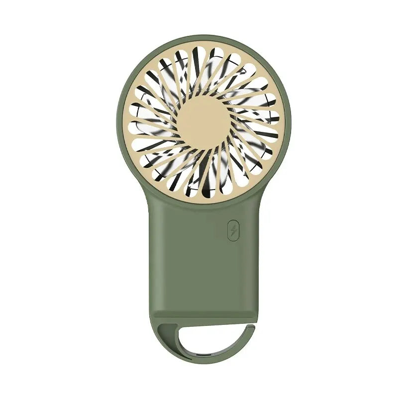 Groene mini USB bureauventilator, multi-snelheden. Compacte en stille draagbare verkoeling voor kantoor of thuis.