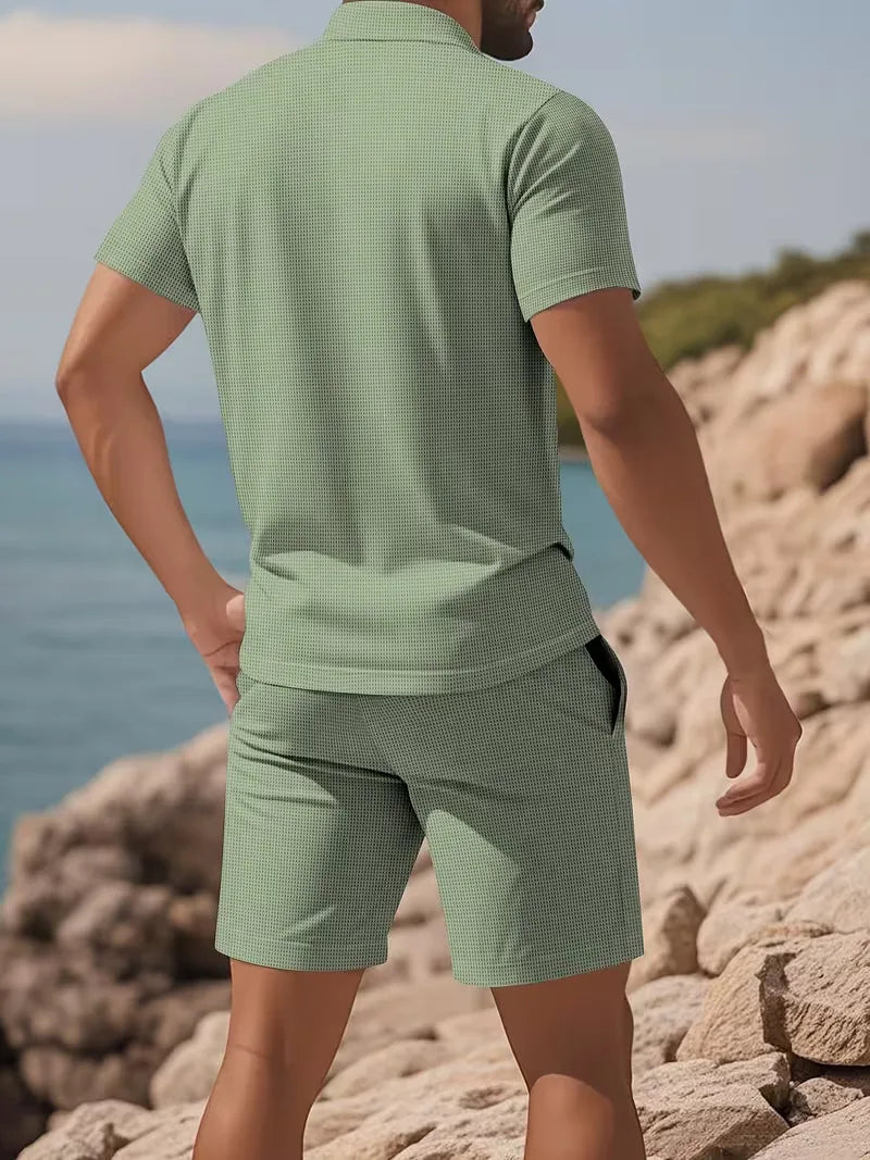 Casual herenpolo in effen kleur met korte mouwen, een zomerse must-have voor elke man.