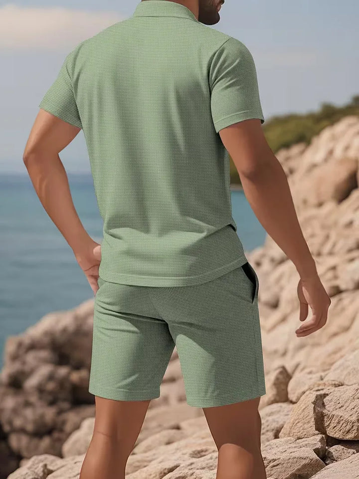 Casual herenpolo in effen kleur met korte mouwen, een zomerse must-have voor elke man.