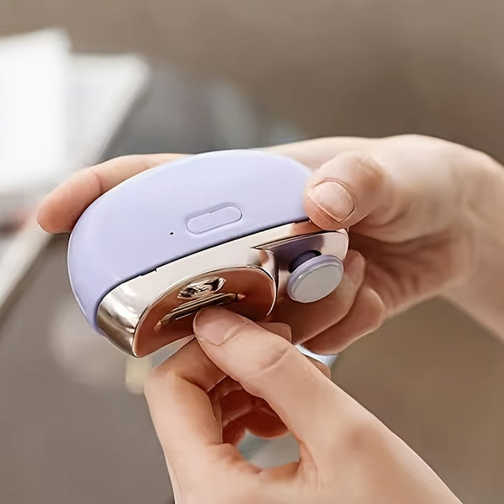 Witte slimme elektrische nagelknipper, veilig en handig voor het hele gezin. USB oplaadbaar.