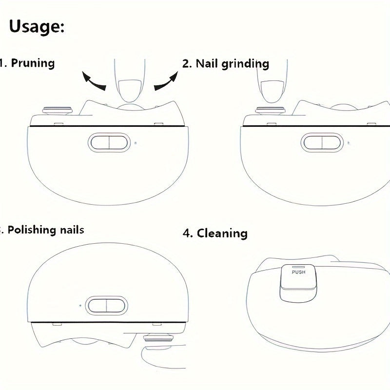 Veilige elektrische nagelknipper voor gezin; eenvoudige, hygiënische nagelverzorging voor jong en oud.