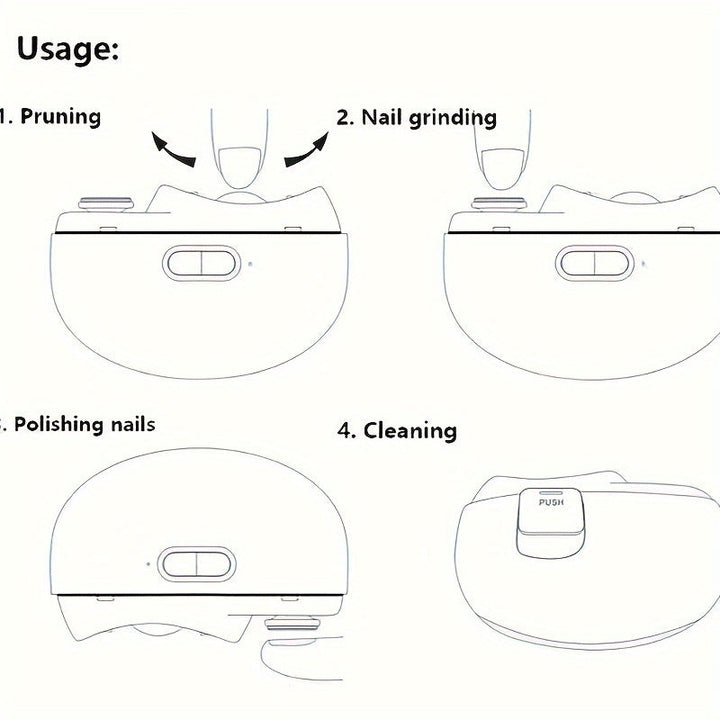 Veilige elektrische nagelknipper voor gezin; eenvoudige, hygiënische nagelverzorging voor jong en oud.