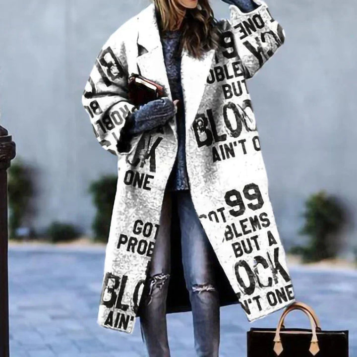 Wollen vintage damesjas Herta, elegante retro stijl, getailleerd silhouet, warme grijze stof, perfecte winterjas.