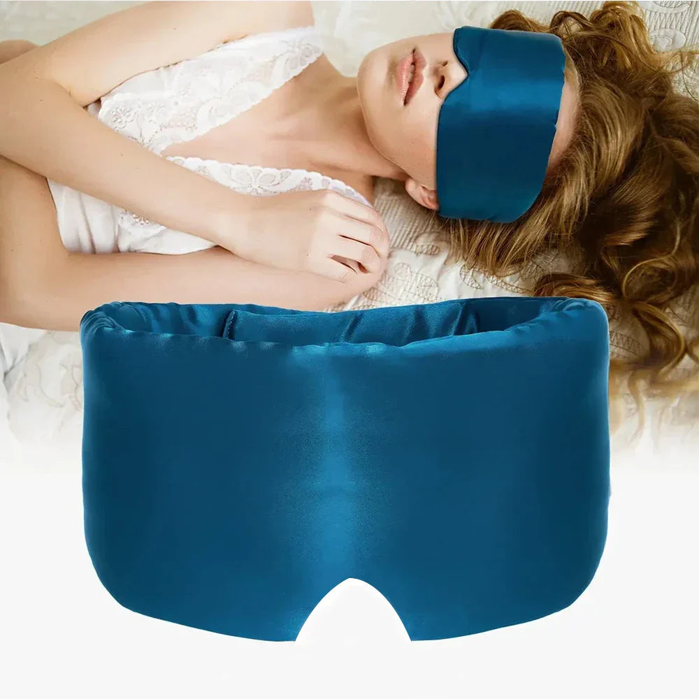 "Zacht mulberry zijde slaapmasker, luxe comfort, blokkeert licht effectief, verstelbare band, ideaal voor vrouwen."