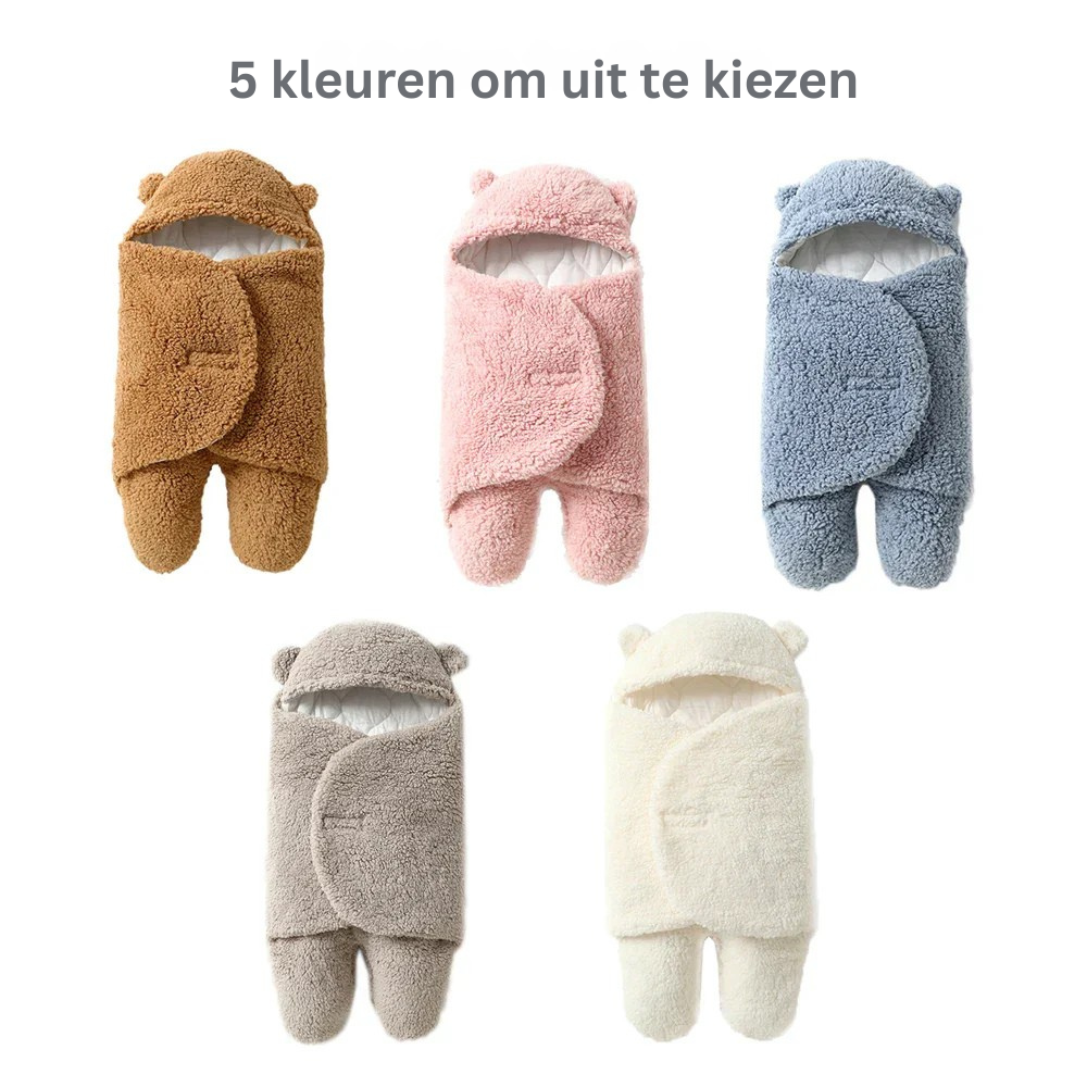 Geborgenheid voor pasgeborenen met deze zachte wikkeldeken, voorkomt schrikreflex.