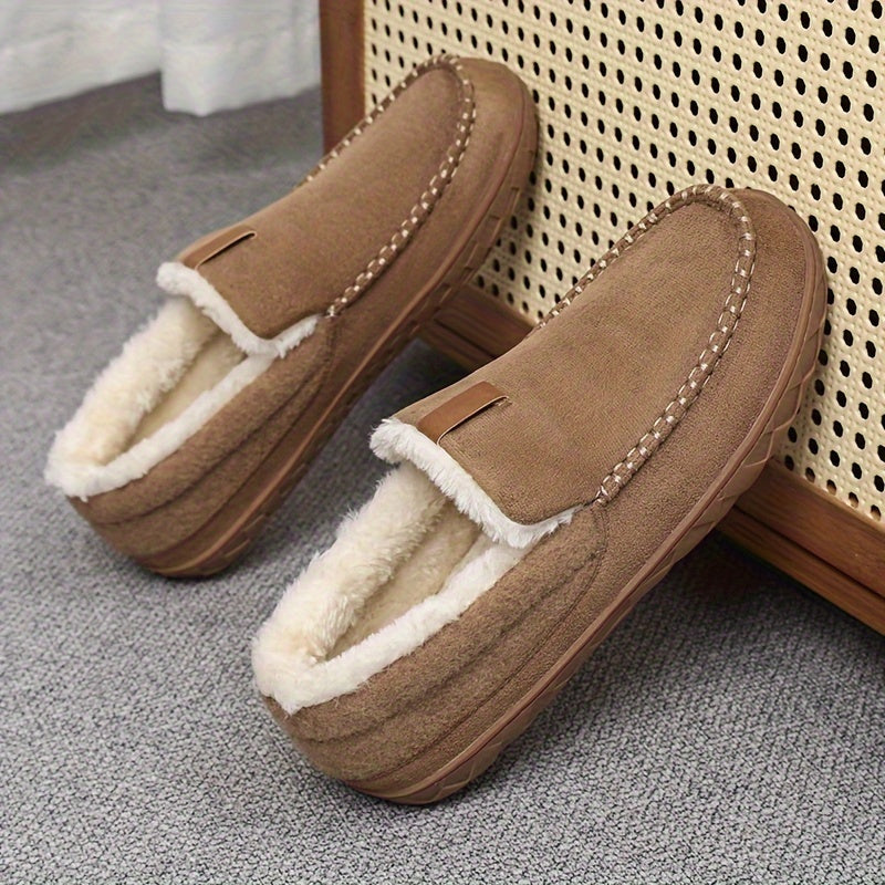 Zachte herenloafers pantoffels van schapenwol, warm en comfortabel, ideaal voor thuisgebruik in diverse kleuren.