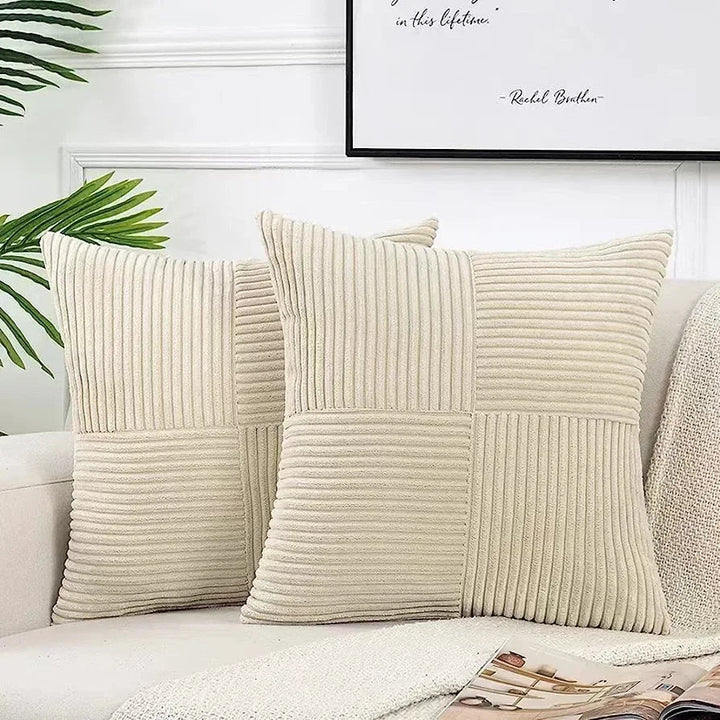 Stijlvolle zachte ribfluwelen kussenhoes van 45x45 cm, een comfortabele toevoeging aan elk interieur
