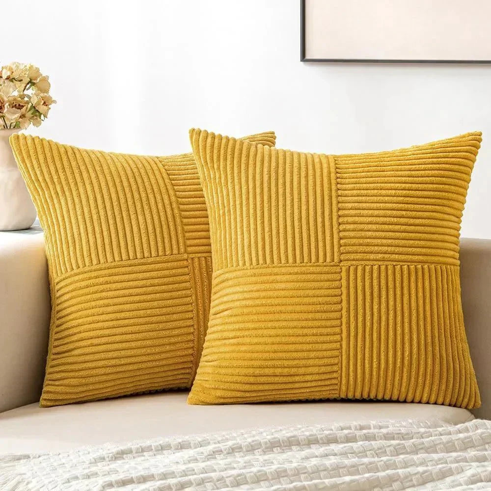 Ribfluwelen kussenhoes in trendy corduroy design, 45x45 cm, voor moderne woondecoratie