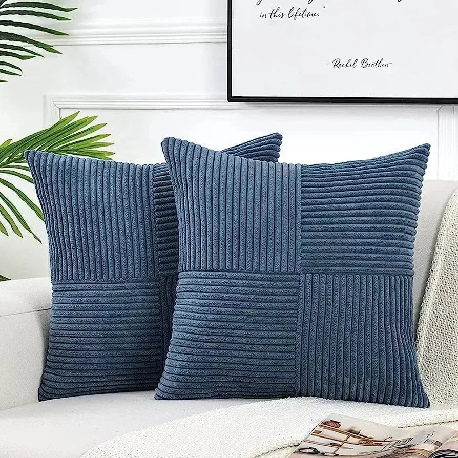 Gevulde ribfluwelen kussenhoes 45x45 cm, zacht en decoratief, verbetert uw interieur