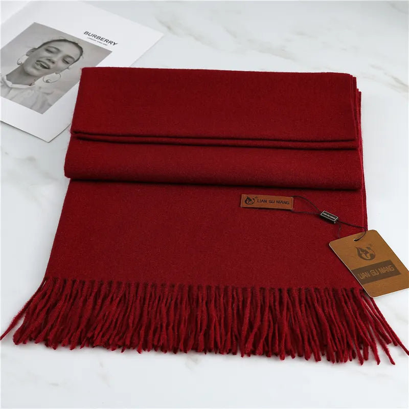 Zachte, warme kasjmier sjaal voor dames; perfecte winter accessoire, effen en stijlvol.