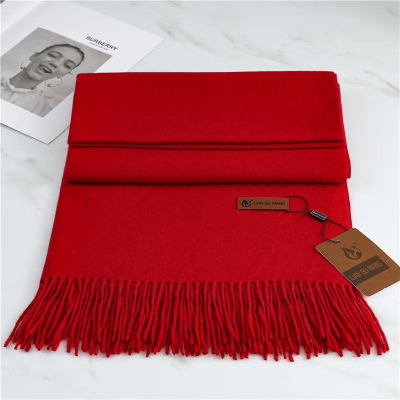 Elegante dames kasjmier sjaal in effen kleur, luxe en zacht voor de wintermaanden.
