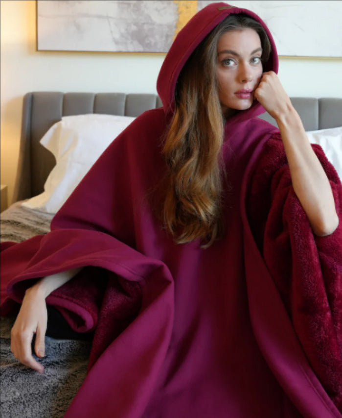 "Zijdezachte oversized fleece hoodie blanket voor ultiem comfort, ademend en knus, perfect voor ontspanning thuis."
