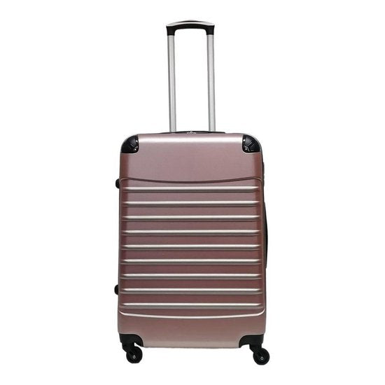 Zilveren duurzame ABS hardschaal koffer, 4 wielen, cijferslot, perfect voor zakenreizen.