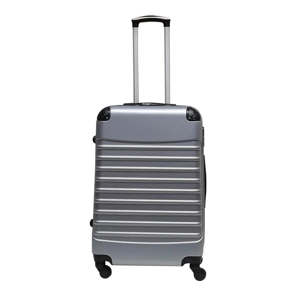 Blauwe robuuste ABS trolley koffer voor reizen, met 4 zwenkwielen en veilig cijferslot.