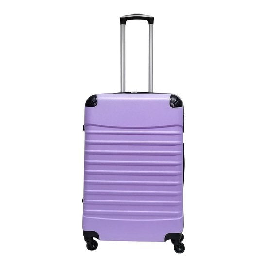 Paarse robuuste ABS koffer Siena, met 4 wielen en cijferslot, ideaal voor vakanties.