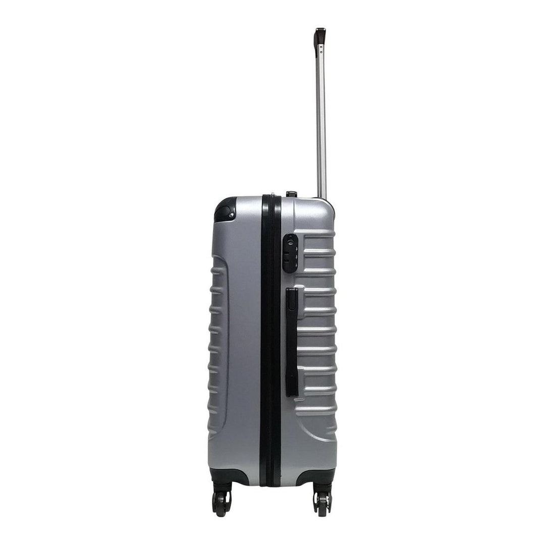 Paarse robuuste ABS trolley met 4 wielen en cijferslot, perfecte bagage voor elke reis.