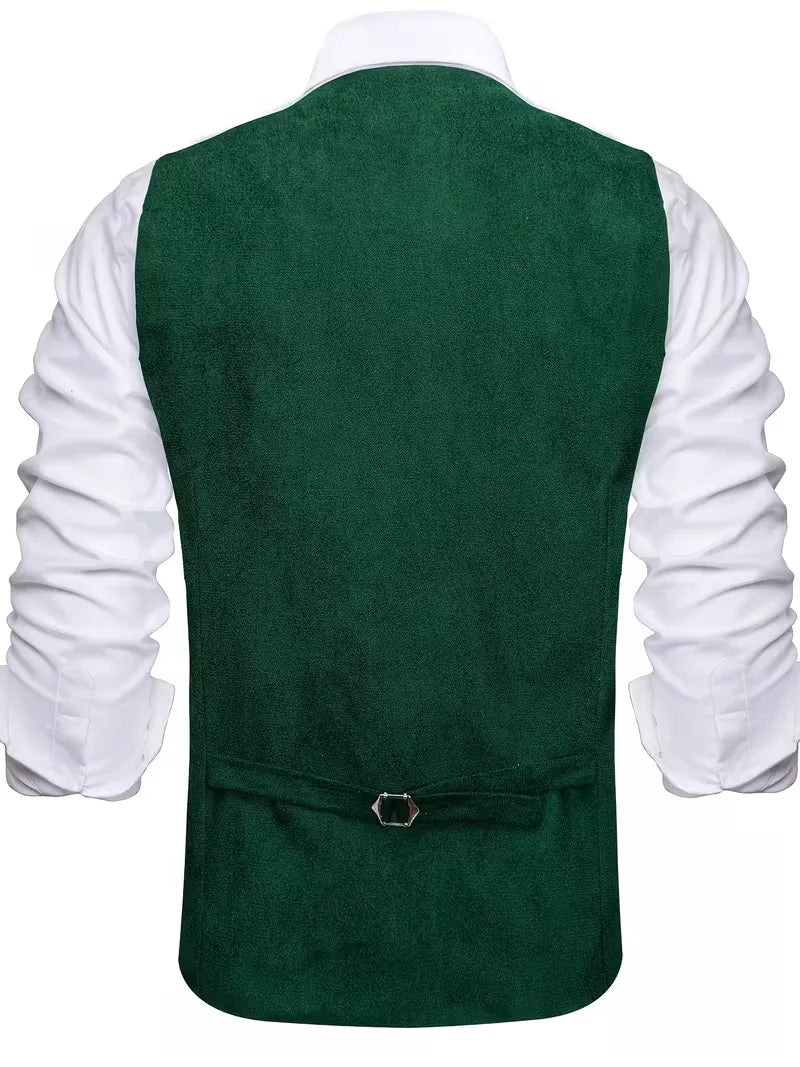 Marineblauw gilet met v-hals, knopen, perfect voor zakelijke evenementen.