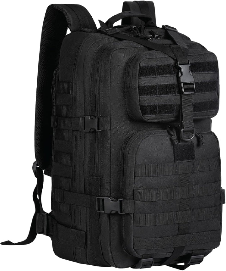 Legerstijl rugzak 35L, duurzaam en functioneel voor outdoor, wandelen en dagelijks gebruik.