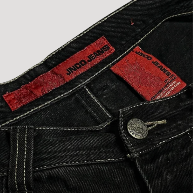 Modieuze zwarte baggy jeans voor dames, hoge taille. Creëer een stoere, comfortabele en trendy look.