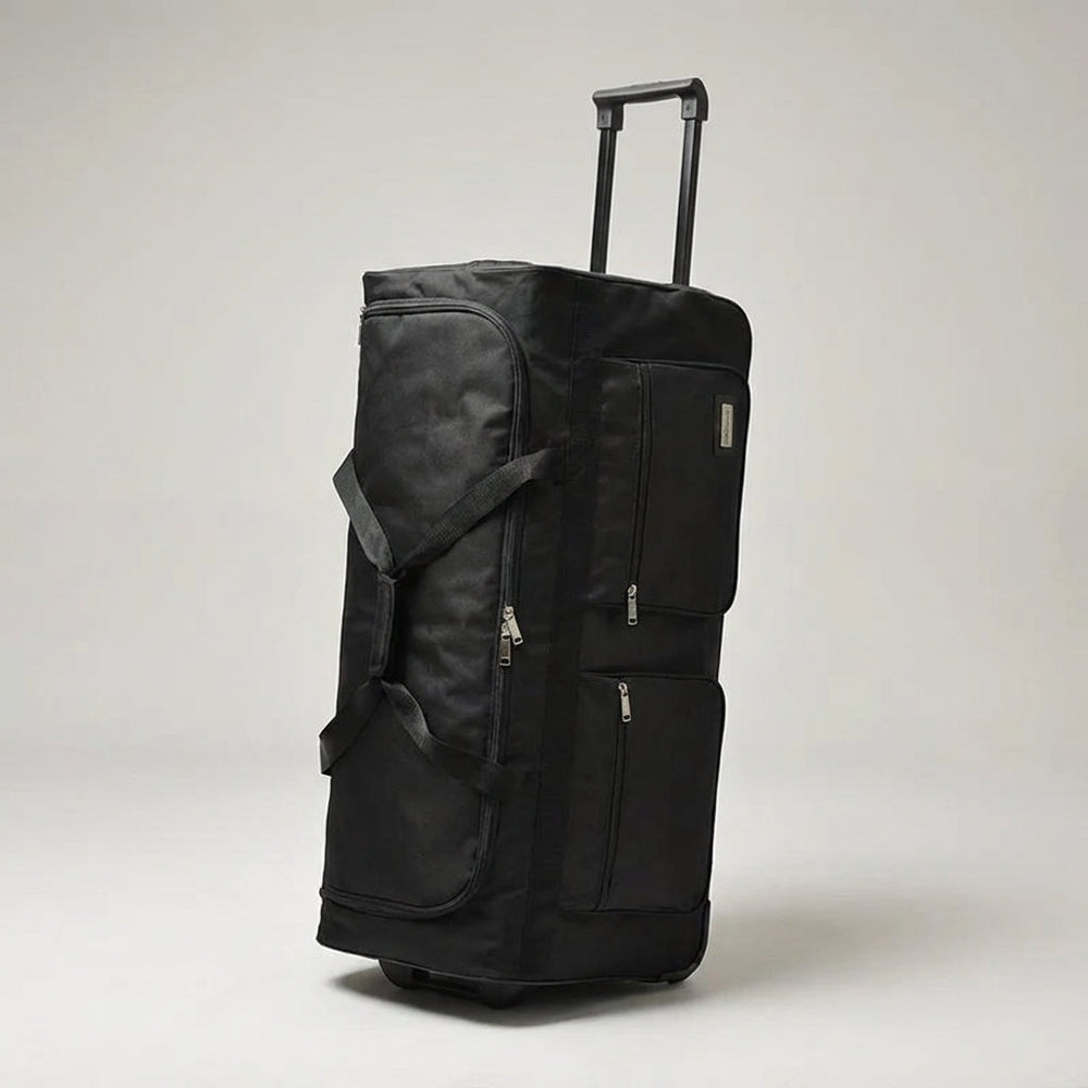 Grote reistas met stevige wielen en trekstang, perfect als rolkoffer of duffelbag voor al je reisbagage.