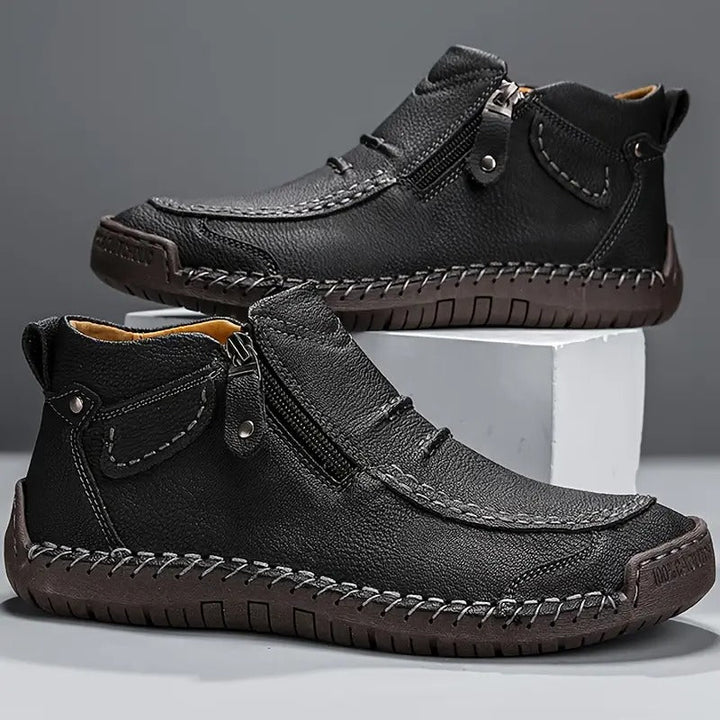 Kaki comfortabele heren instapschoenen, orthopedisch en duurzaam, perfect voor dagelijks draagcomfort en ondersteuning.