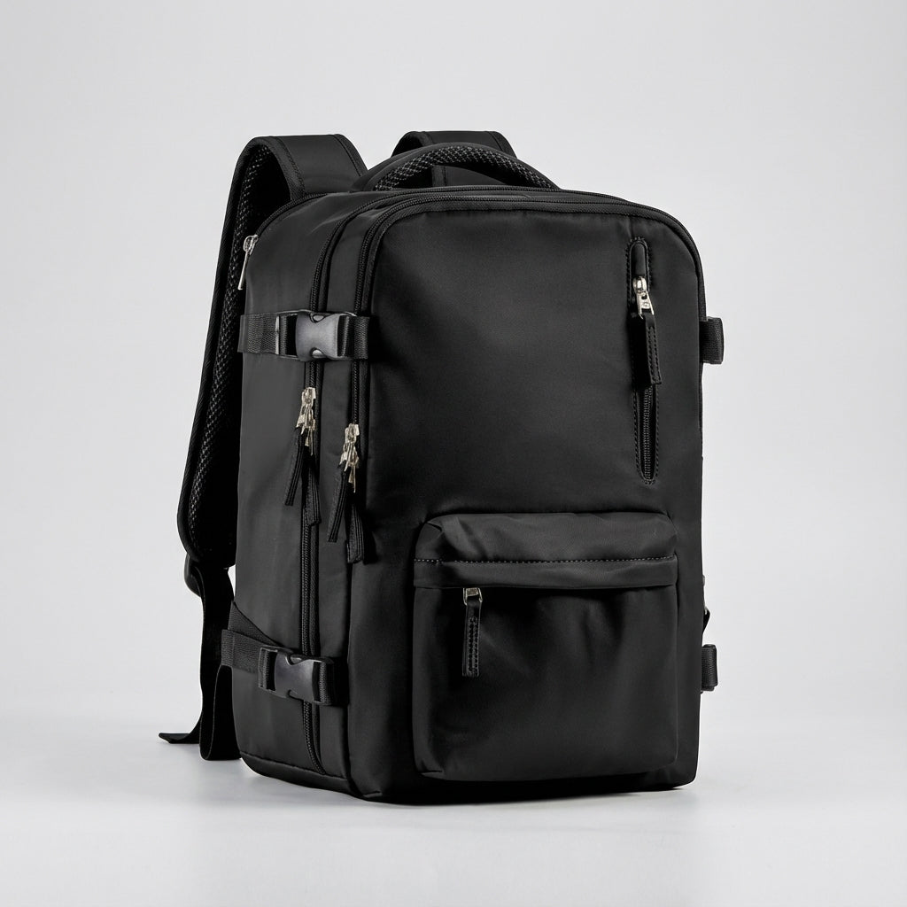 Ergonomische schouderbanden van de unisex FlightTrek cabine rugzak voor comfortabel dragen op reis.