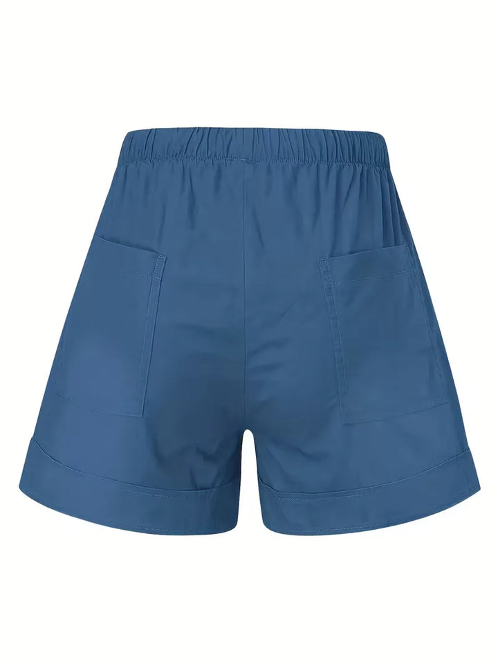 Gele casual dameshorts, comfortabel met wijde pijpen. Zonnig en stijlvol voor de zomer.