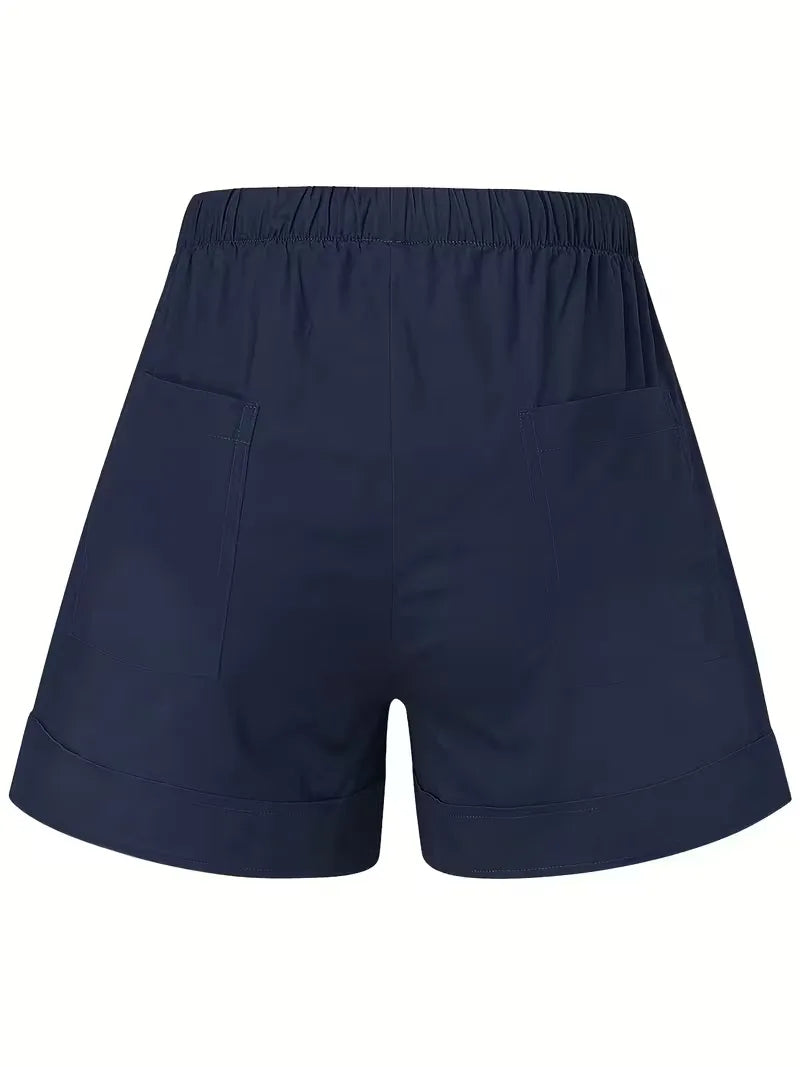 Roze casual dames shorts, elastische tailleband. Perfecte zomerse basis.
