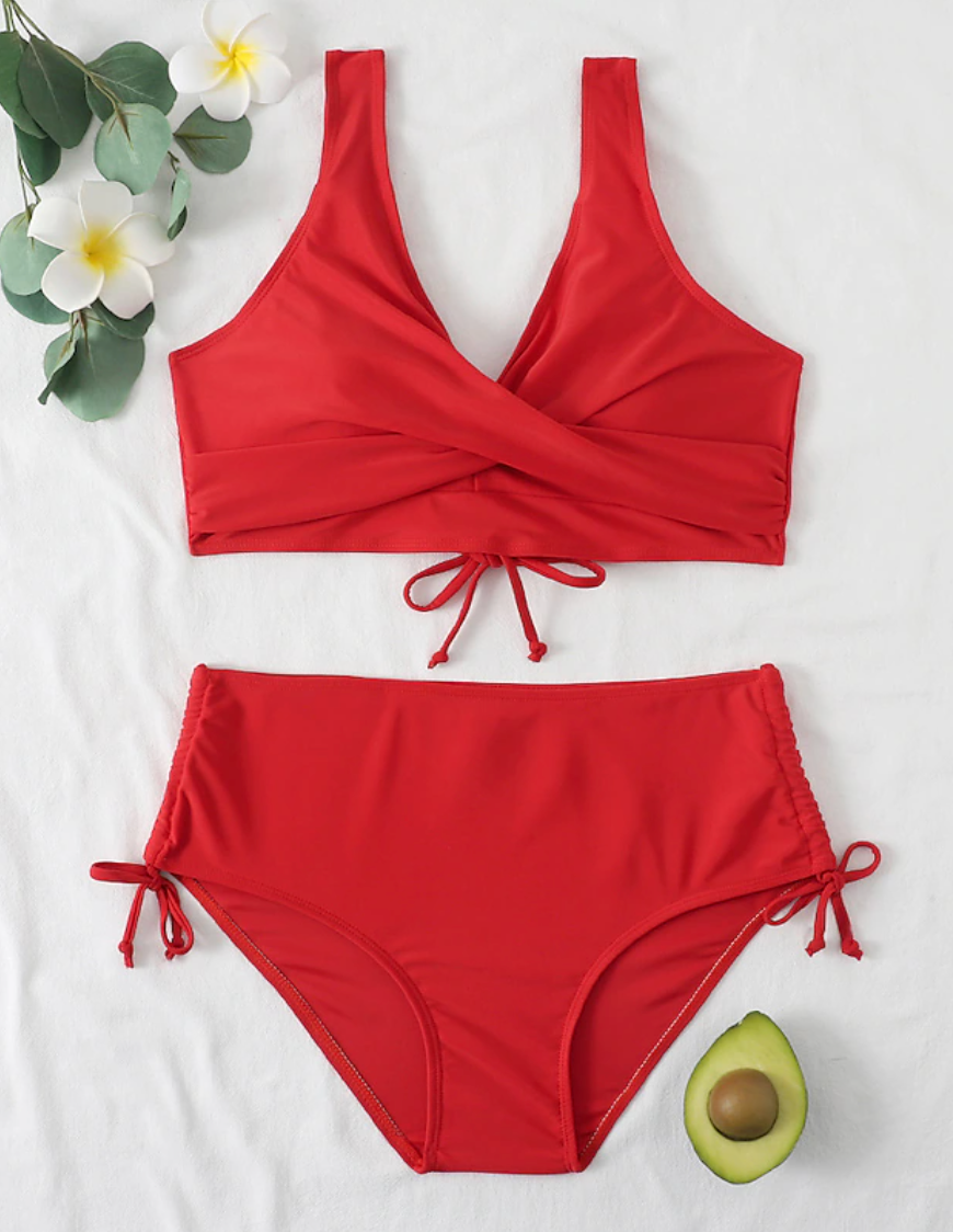 Naadloze high waist bikini set in zwart voor dames, met verstelbare bandjes en comfortabele pasvorm.