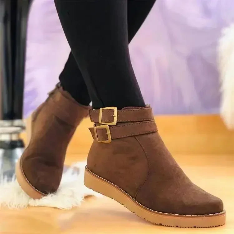 Dames winterlaarzen met een trendy design en platformzool, bieden comfortabele steun en een chique uitstraling. (120 chars)