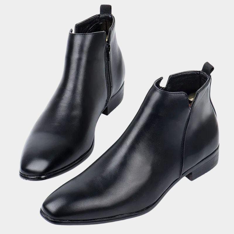 Stijlvolle heren Chelsea enkellaarzen met rits; perfect voor herfst/winter casual en smart-casual outfits.