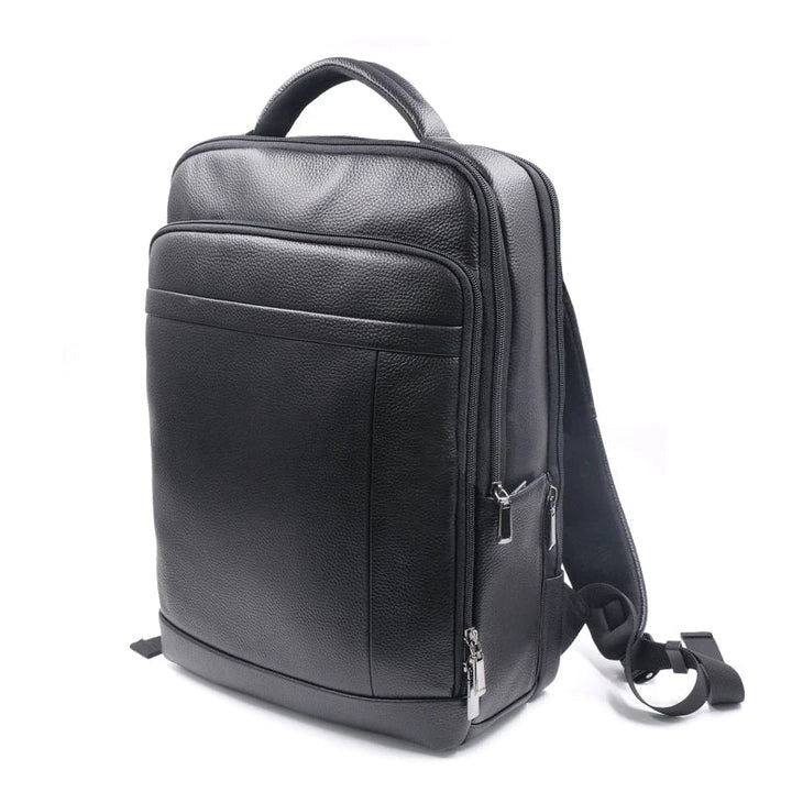 Luxe heren leren rugzak met innovatief vingerafdrukslot; een veilige en stijlvolle keuze voor werk en onderweg.