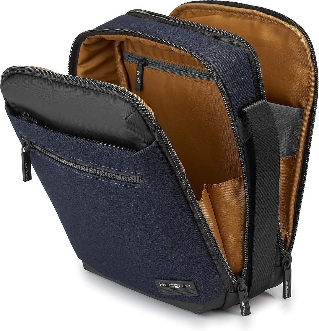 Heren messenger tas met praktische organiser en RFID bescherming, perfect voor werk, reizen of dagelijks gebruik.