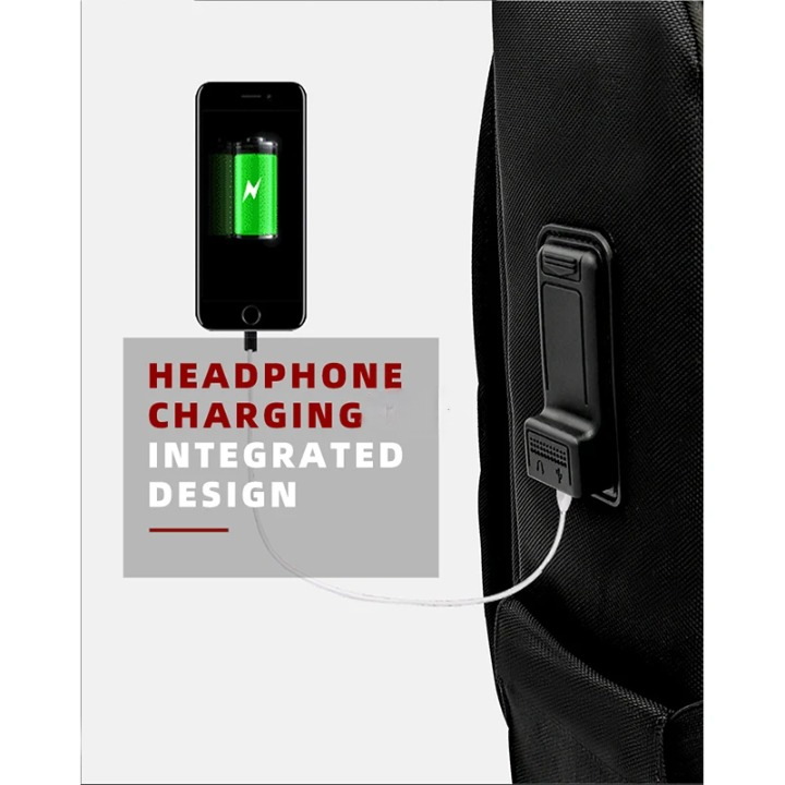Premium heren smart rugzak met anti-diefstal vingerafdrukslot en USB-opladen. Reis- en zakelijk gebruik.