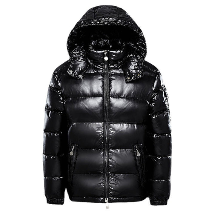 Zwarte heren winterjas met isolatie. Stijlvolle puffer jas voor optimale warmte in de koude winter.