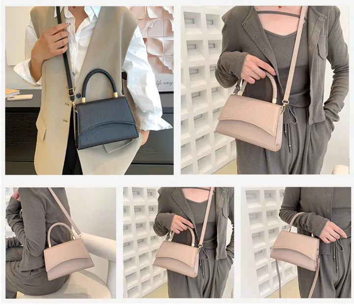 Veelzijdige zwarte dames handtas van PU leer. Met bovenhandvat, schouderriem en crossbodyriem. Stijlvol accessoire.