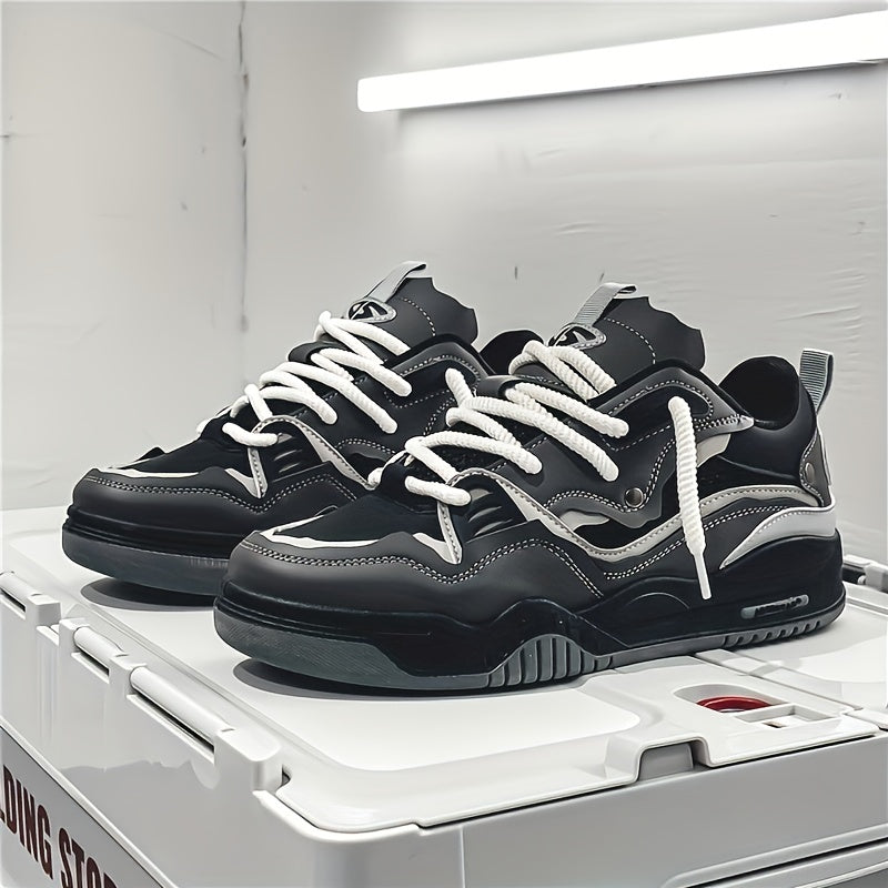 Zwarte Ryker herensneakers met dynamisch design, perfect voor sportieve, moderne streetstyle.