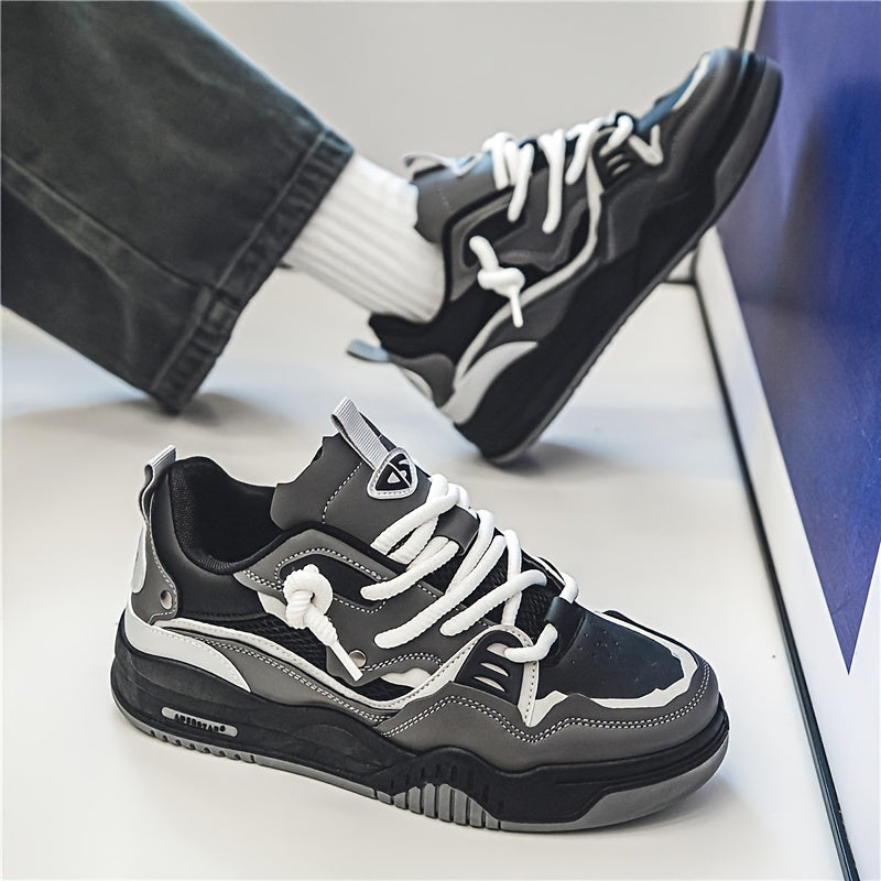 Gele accenten op de grijze Ryker herensneaker, modern en comfortabel voor een sportieve stijl.
