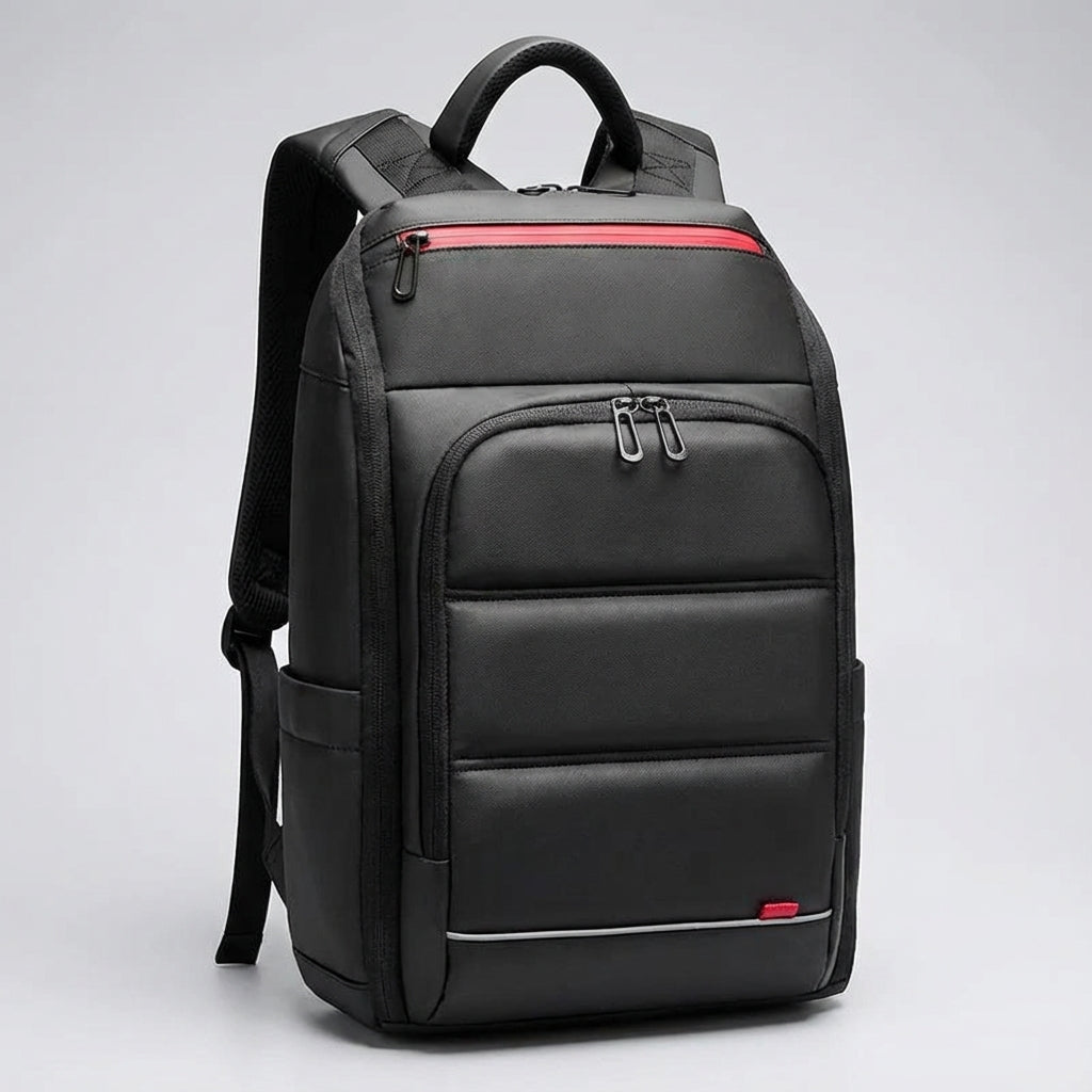 Stijlvolle zwarte anti-diefstal rugzak voor laptop, perfect voor zakelijk gebruik, comfort en ultieme veiligheid.