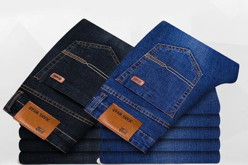 "Zwarte stretch jeans heren, slim fit, comfortabel en stijlvol met elastische pasvorm, modern uiterlijk ideaal voor elke gele