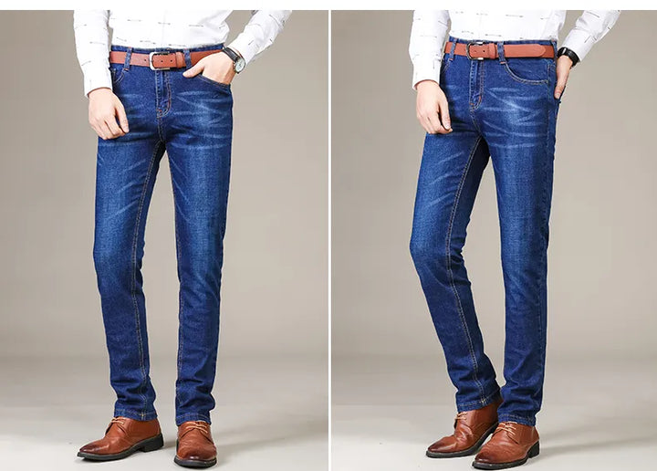 "Zwarte stretch jeans heren, slim fit, comfortabel en stijlvol met elastische pasvorm, modern uiterlijk ideaal voor elke gele