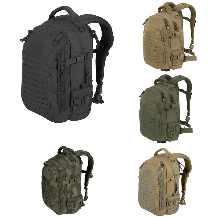 Zwarte tactische commando rugzak 30L+, ideaal voor outdoor, wandelen of dagelijks gebruik.