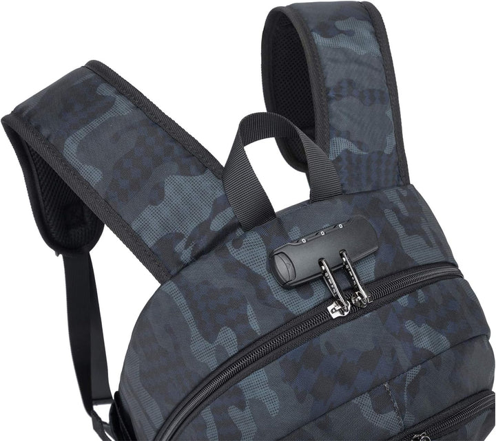Blauwe extra grote reisrugzak met USB, anti-diefstal, voor laptop & reizen.