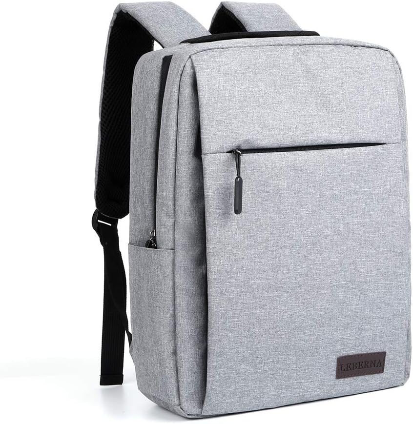 Zwarte unisex laptoprugzak met slank design en USB-poort, perfect voor werk of school.