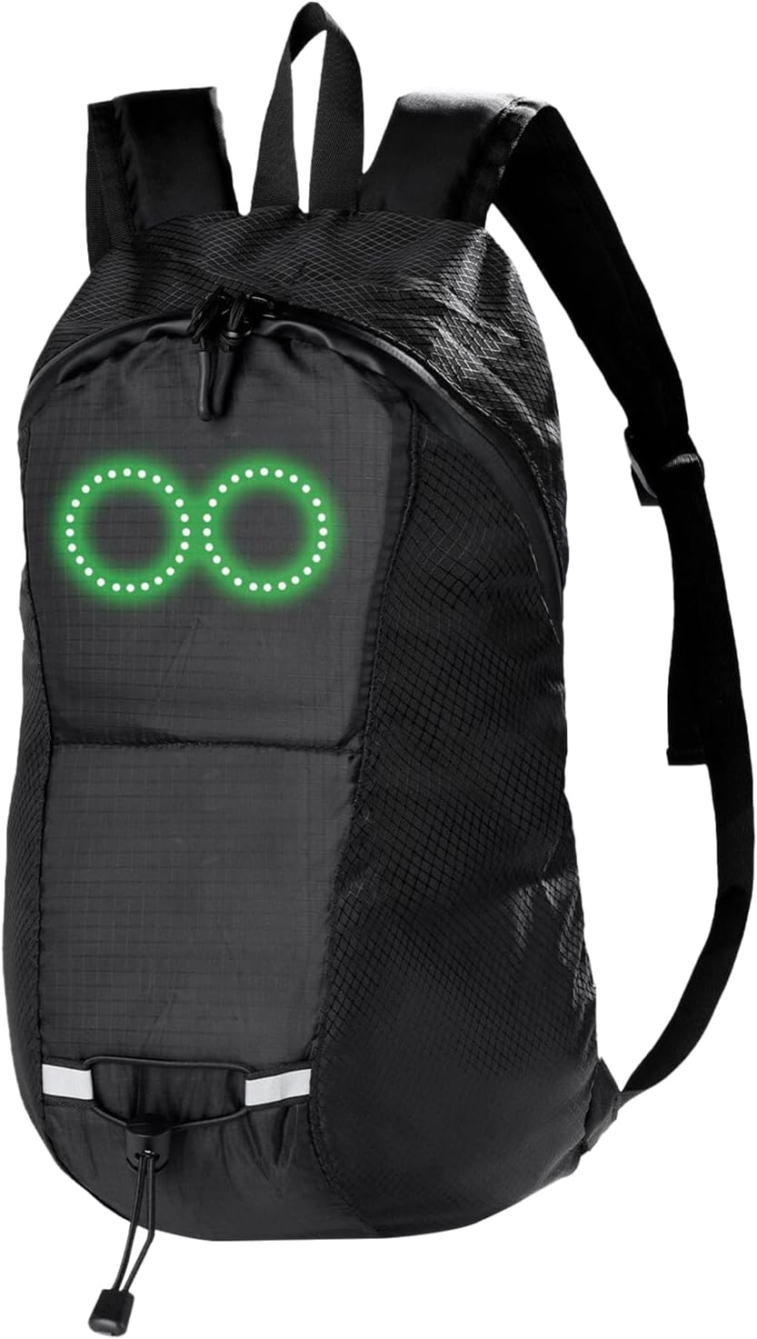 Grijze LED rugzak, waterdicht en lichtgewicht, onmisbaar voor avondactiviteiten en reizen.